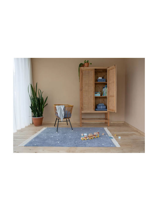 Little Dutch Kids Cotton Rug Dot 120x170cm Pure Blue