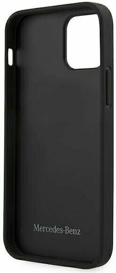 Mercedes-Benz Leather Hand Strap Back Cover Plastic / Piele Negru (iPhone 12 mini)