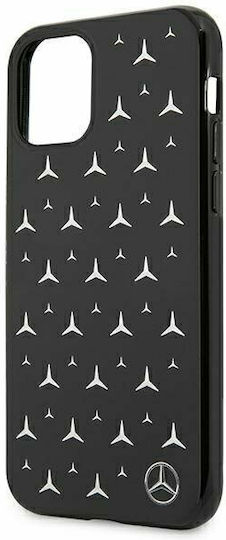 Mercedes-Benz Silver Stars Pattern Back Cover Πλαστικό Μαύρο (iPhone 11)