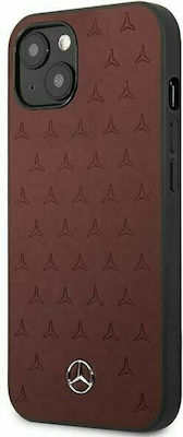 Mercedes-Benz Leather Stars Pattern Coperta din spate Sintetic Roșu (iPhone 13) MEHCP13MPSQRE Mer006961-0