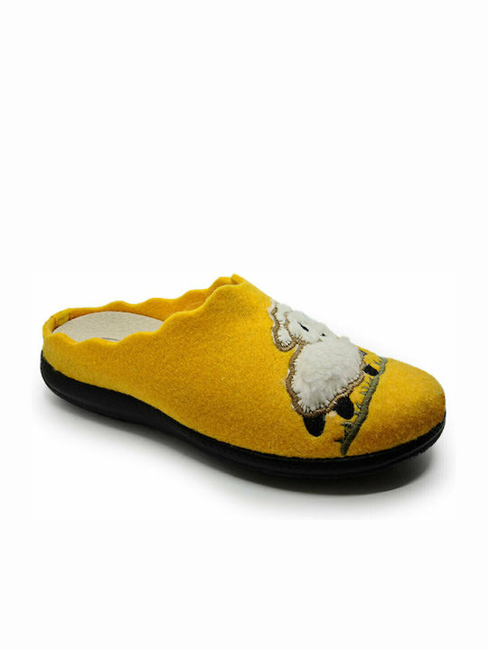 Animal Women's Slippers In Yellow Colour