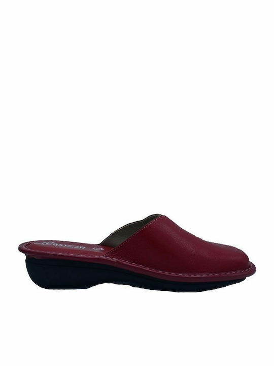 Anatomical Leather Women's Slippers Burgundy