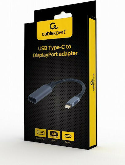 Cablexpert Конвертор USB-C мъжки към DisplayPort женски Черен 1бр A-USB3C-DPF-01