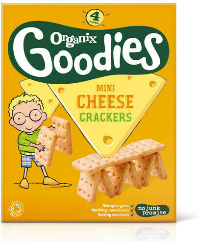 Organix Erdnussflips Mini Crackers mit Geschmack Käse Zuckerfrei 80gr für 12+ Monate