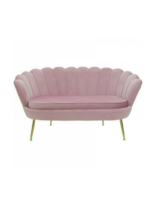 Daimon Two-Seater Couch Velvet Pink 134x70cm