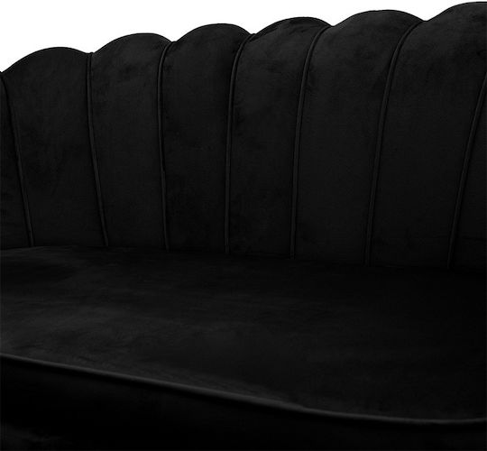 Daimon Doppelsitzer Sofa Samt Black Velvet-Black Metal 134x70x77cm