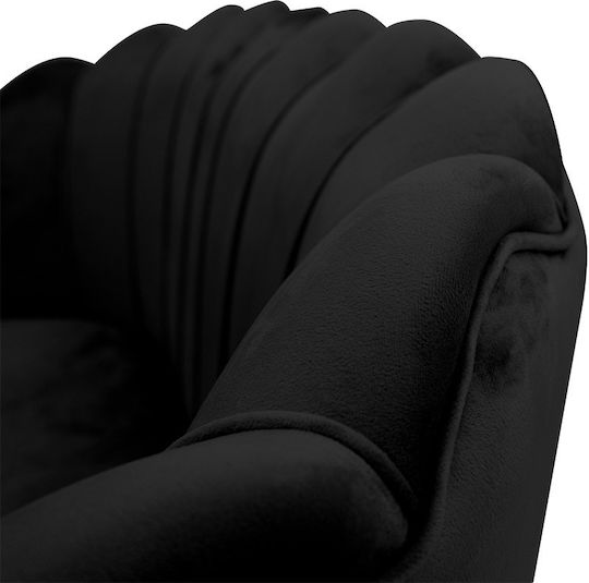 Daimon Doppelsitzer Sofa Samt Black Velvet-Black Metal 134x70x77cm