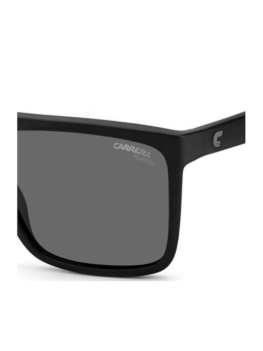Carrera Men's Sunglasses With Black Horn-Rimmed Frame And Grey Polarized Lens 8055/S 003M9
