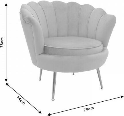 Daimon Sessel Samt Gray 79x69x78cm