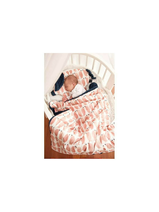 La Millou Decke Wickeltücher für Kinderzimmer Wild Blossom Samt Rosa 80x100cm