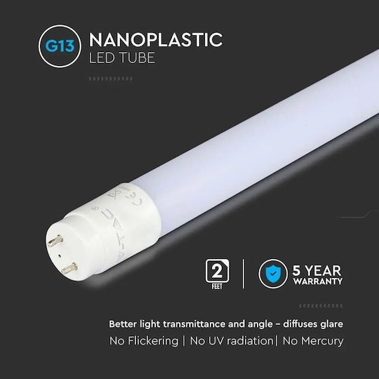 V-TAC VT-121 LED Bulb 18W Fluorescent Type 120εκ. for Socket G13 and Shape T8 Natural White 1850lm