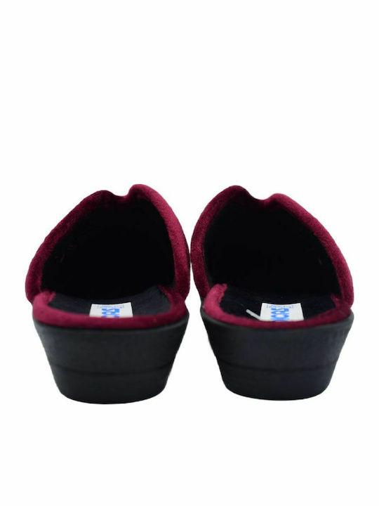 47987 Winter Damen Hausschuhe Burgundisch