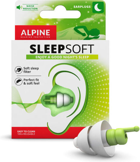 Alpine Sleep Soft Ωτοασπίδες Σιλικόνης σε Πράσινο Χρώμα 111.21.155 2τμχ