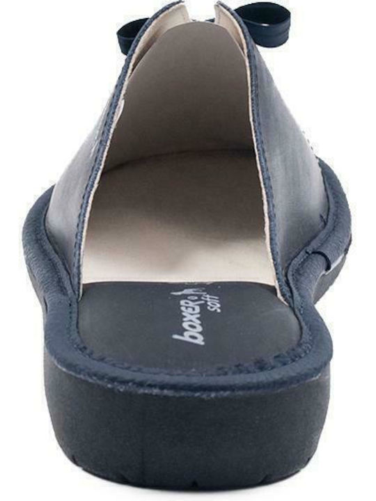 Anatomical Leather Women's Slippers Navy Blue