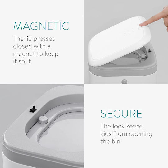 Navaris Diaper Disposal Bin White/Grey 1pcs