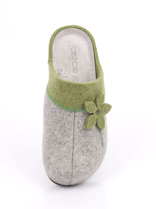 Anatomical Leather Women's Slippers Green