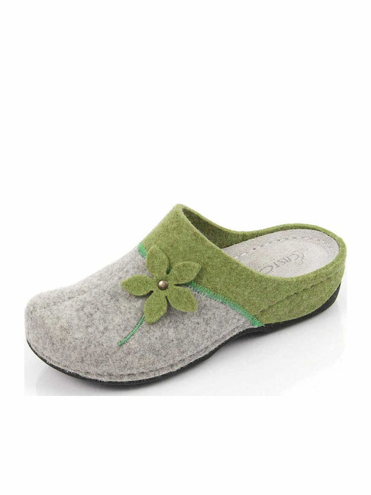 Anatomical Leather Women's Slippers Green