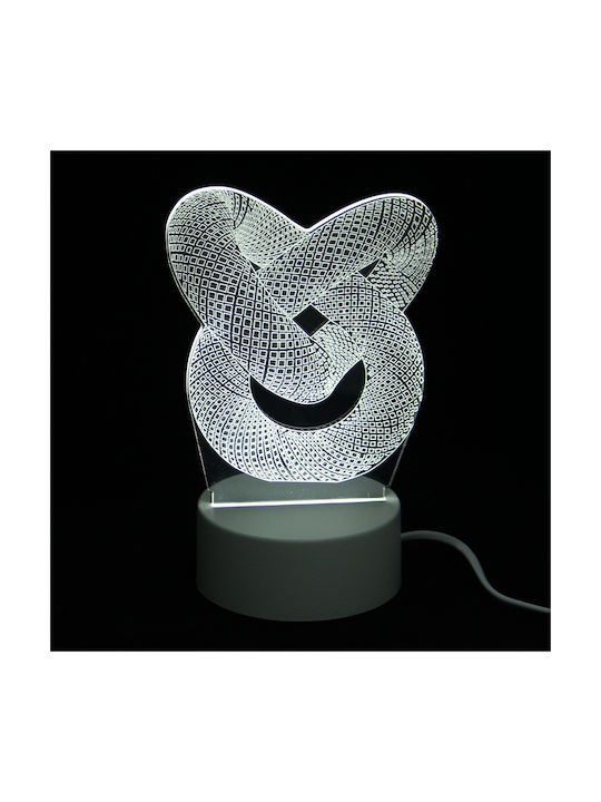 Knot Lustră Decorativă Iluzie 3D LED Alb