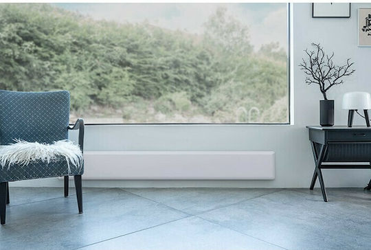 Nobo NTL2N07 Slimline Konvektorheizung Wand 750W mit elektronischem Thermostat 102.5x20cm Weiß