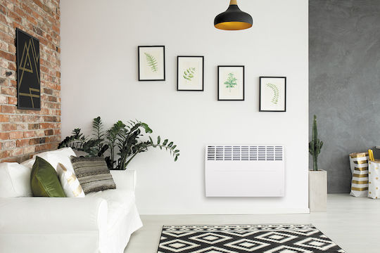 Atlantic F120 Design Digital Convector Heater Wall 1000W with Electronic Thermostat 46.5x46.1cm White