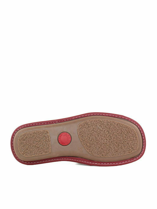 Castor Anatomic 3933 Anatomic Leather Women's Slippers In Red Colour