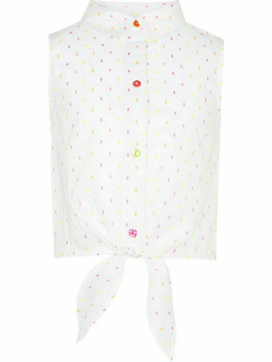 Energiers Kids Polka Dot Sleeveless Shirt White