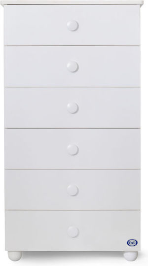 Eco Βρεφική Συρταριέρα με 6 Συρτάρια Λευκή 69x48x126cm Eco Βρεφική Συρταριέρα με 6 Συρτάρια Λευκή 69x48x126cm