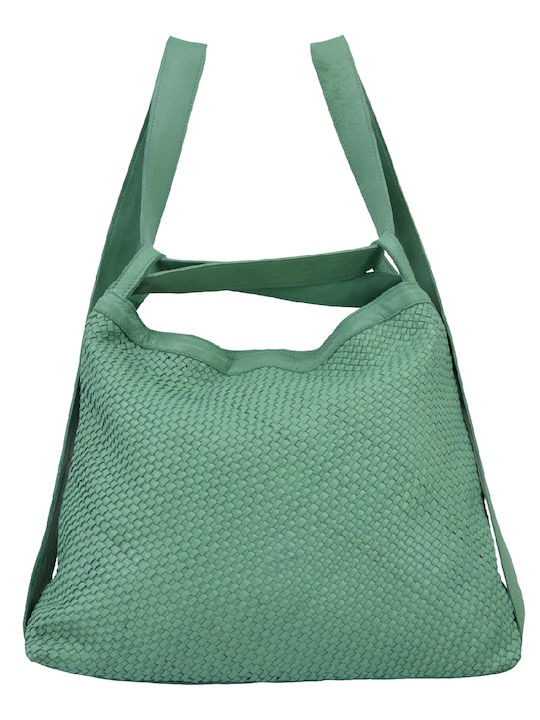 Leather 100 WOMEN'S LEATHER BAG (BACK PACK) CODE: 04-BAG-ILBS-6199 (VERDE-AQUA)