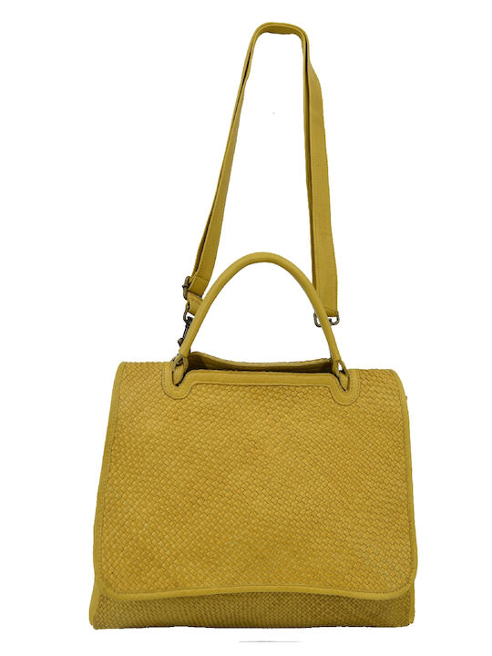 Leather 100 WOMEN'S LEATHER BAG CODE: 04-BAG-ILBS-6200 (D.YELLOW)