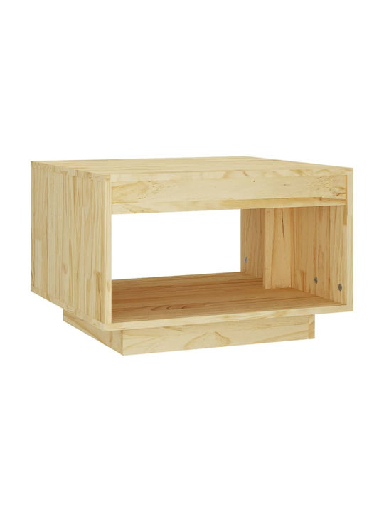 Square Solid Wood Coffee Table Καφέ L50xW50xH33.5cm