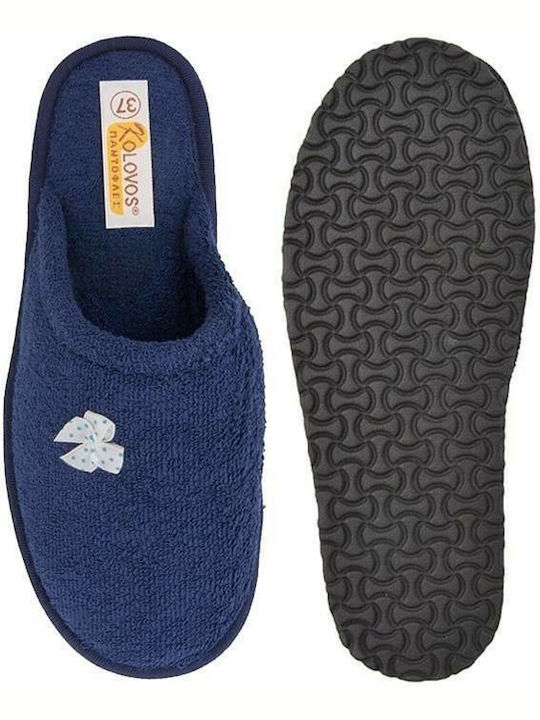 Kolovos Terry Women's Slipper In Navy Blue Colour