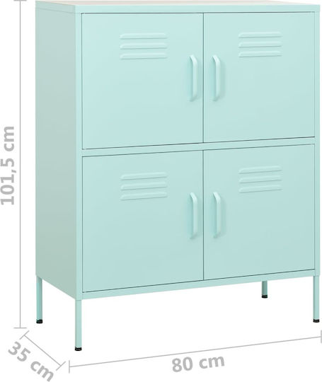 Metal Office Cabinet Mint 80x35x101.5cm