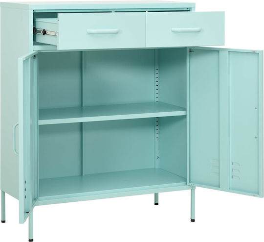 vidaXL Metal Office Cabinet Mint 80x35x101.5cm