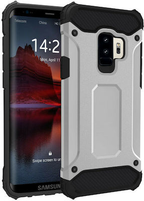 Hurtel Tough Armor Synthetic Back Cover Durable Silver (Galaxy S9)