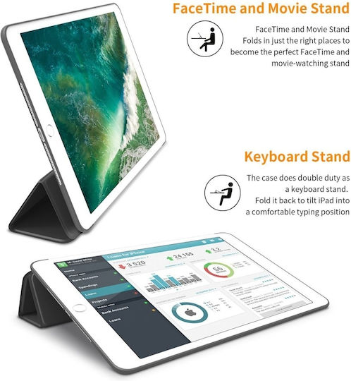 Slim Smart Cover Flip Cover Μαύρη (iPad Air 2)