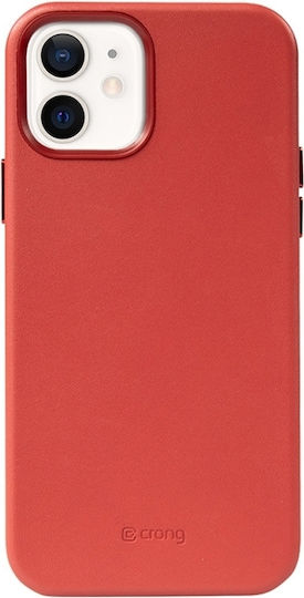 Crong Essential Back Cover Δερματίνης Κόκκινο (iPhone 12 / 12 Pro)