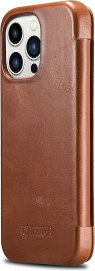 iCarer Curved Edge Vintage Book Δερμάτινο Καφέ (iPhone 13 Pro)