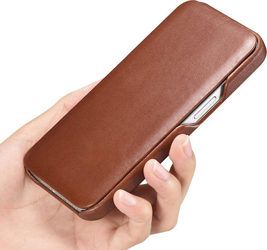 iCarer Curved Edge Vintage Book Δερμάτινο Καφέ (iPhone 13 Pro)