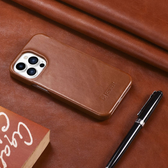 iCarer Curved Edge Vintage Book Δερμάτινο Καφέ (iPhone 13 Pro)