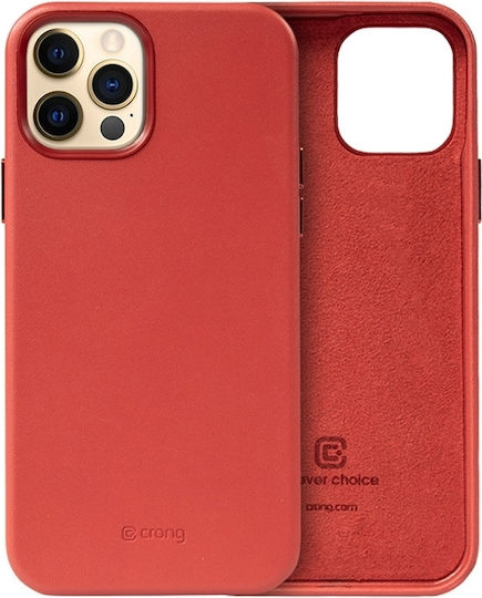 Crong Essential Back Cover Δερματίνης Κόκκινο (iPhone 12 Pro Max)