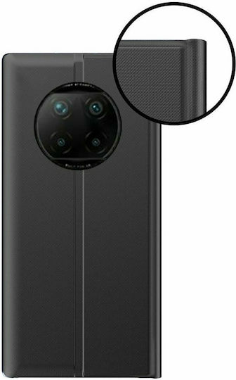 Hurtel Smart View Flip Cover Book Piele artificială / Plastic Negru (Redmi Note 9T)
