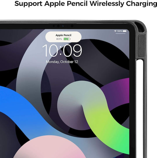 tomtoc Vertical Tri-Case Flip Cover Μαύρη (iPad Air 2020/2022)