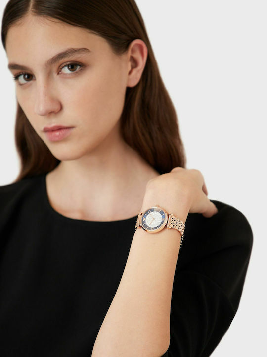 Emporio Armani Gianni T-Bar Ρολόι Μπαταρίας με Μεταλλικό Μπρασελέ Emporio Armani Gianni T-Bar Ρολόι Μπαταρίας με Μεταλλικό Μπρασελέ