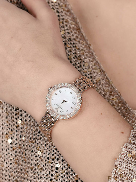 Emporio Armani Women's Watch with Pink Gold Metal Bracelet