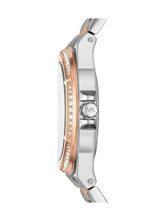 Michael Kors Lennox Women's Watch with Metal Bracelet Silver / Rose Gold