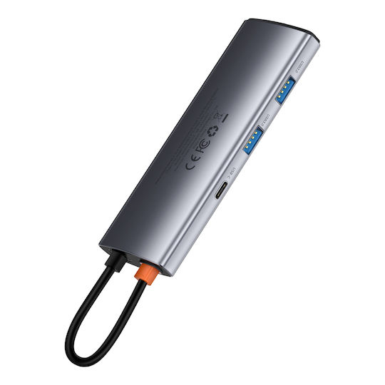 Baseus Metal Gleam USB-C Docking Station mit HDMI 4K PD Gray