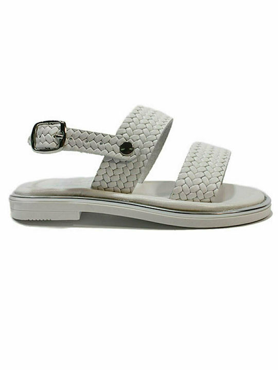 Leather anatomic children's sandals in white color