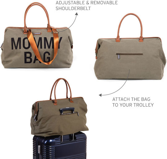 Childhome Shoulder/Hand Diaper Bag Mommy Khaki 55x30x40cm.