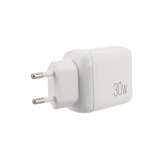 Lamtech Charger Without Cable with USB-A Port and USB-C Port 30W Quick Charge 3.0 / Power Delivery Whites (LAM023534)