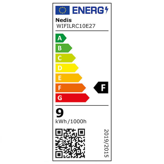 Nedis Smart Λάμπα LED 9W για Ντουί E27 και Σχήμα A60 RGBW 806lm Dimmable